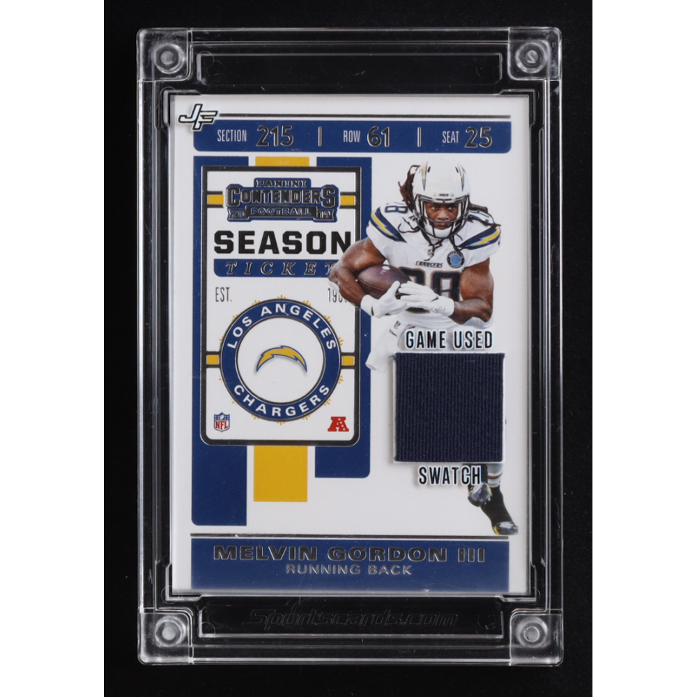Melvin Gordon III 2019 Panini Contenders #100 W/ Jersey Fusion Game-Used Swatch at PristineAuction.com