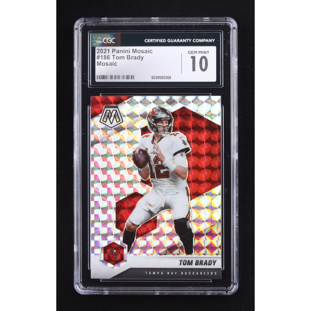 Tom Brady 2021 Panini Mosaic Mosaic #186 (CGC 10) at PristineAuction.com
