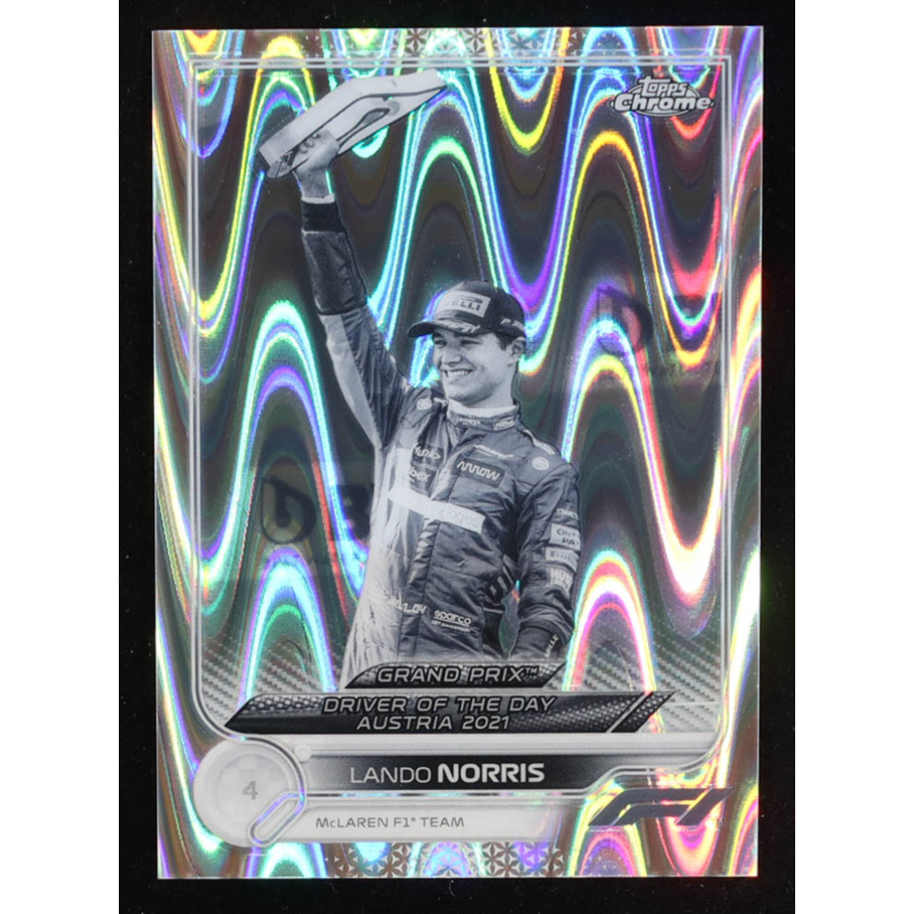 Lando Norris 2022 Topps Chrome Formula 1 Black and White RayWave Refractors #181 DOD at PristineAuction.com
