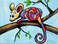 "Watcher" 2025 9x12 Original Acrylic Painting on Canvas By Elena Vaisman (Vaisman) at PristineAuction.com