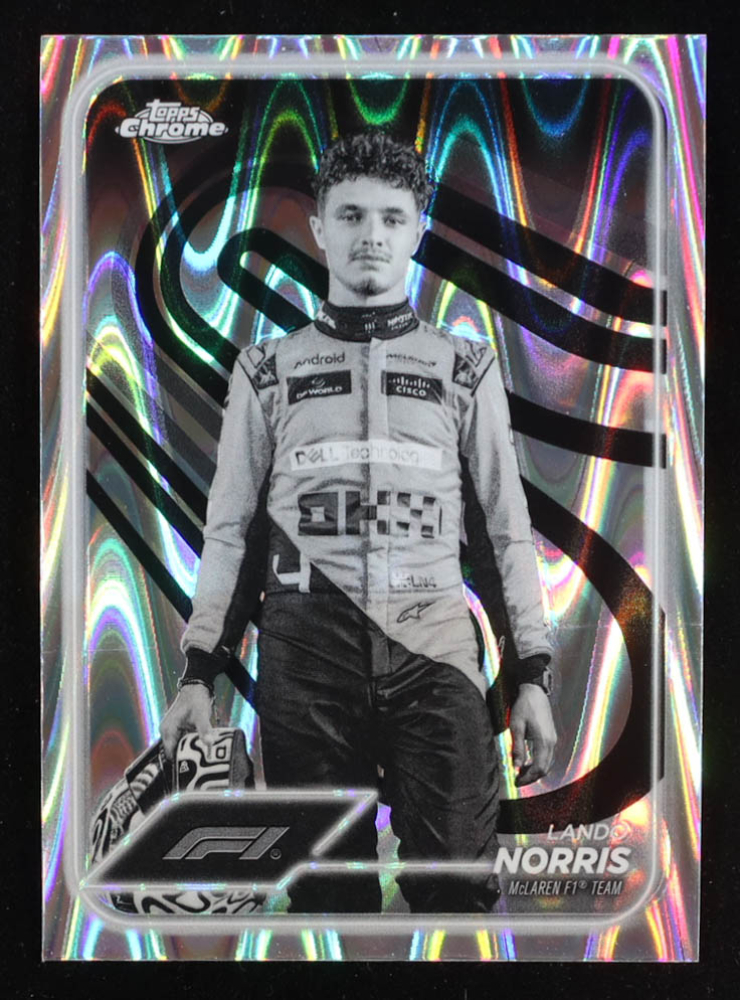 Lando Norris 2024 Topps Chrome Formula 1 Black and White RayWave Refractors #7