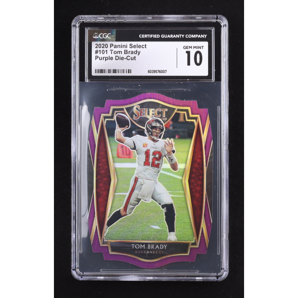 Tom Brady 2020 Select Prizm Purple Die Cut #101 (CGC 10) at PristineAuction.com