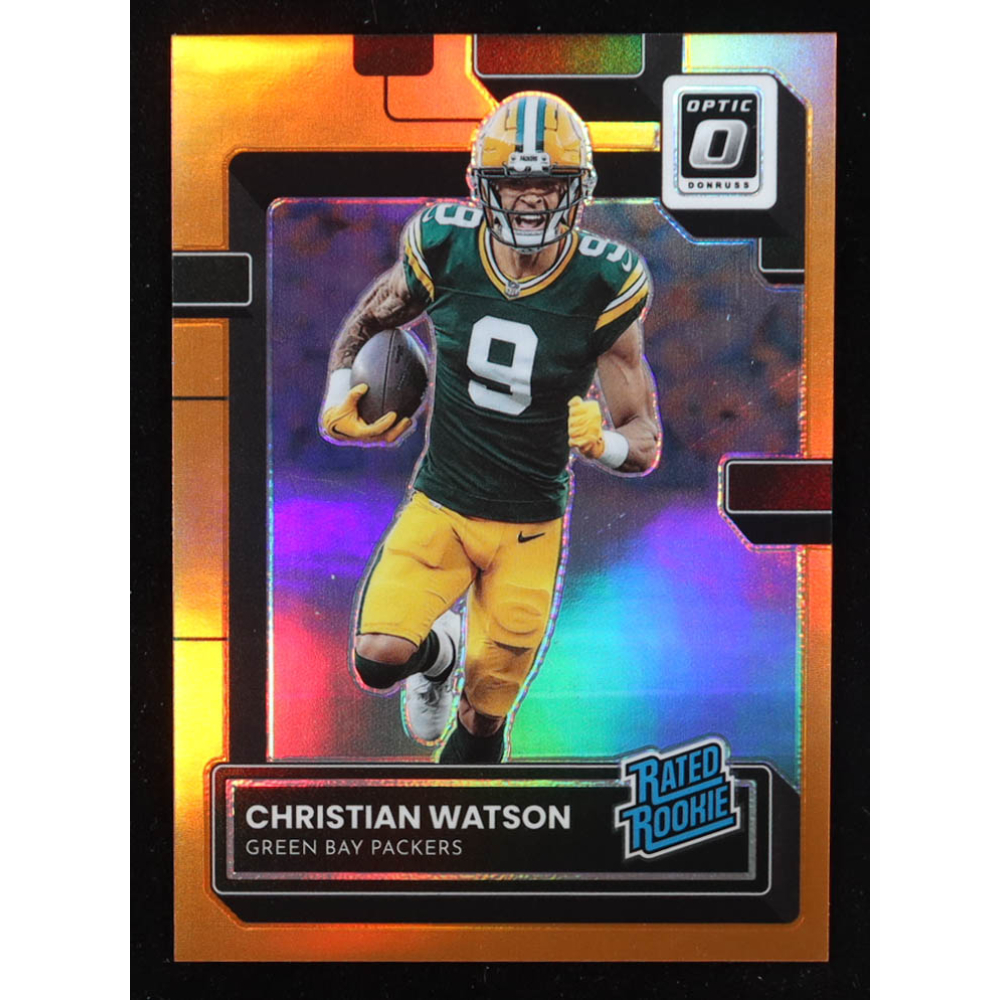 Christian Watson 2022 Donruss Optic Orange #219 RR RC #181/199 at PristineAuction.com