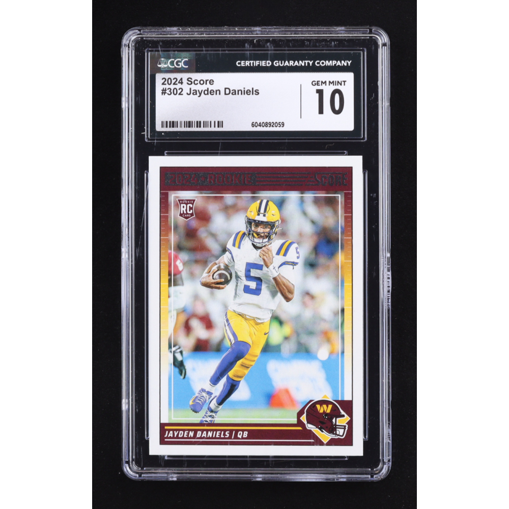 Jayden Daniels 2024 Score #302 RC (CGC 10) at PristineAuction.com