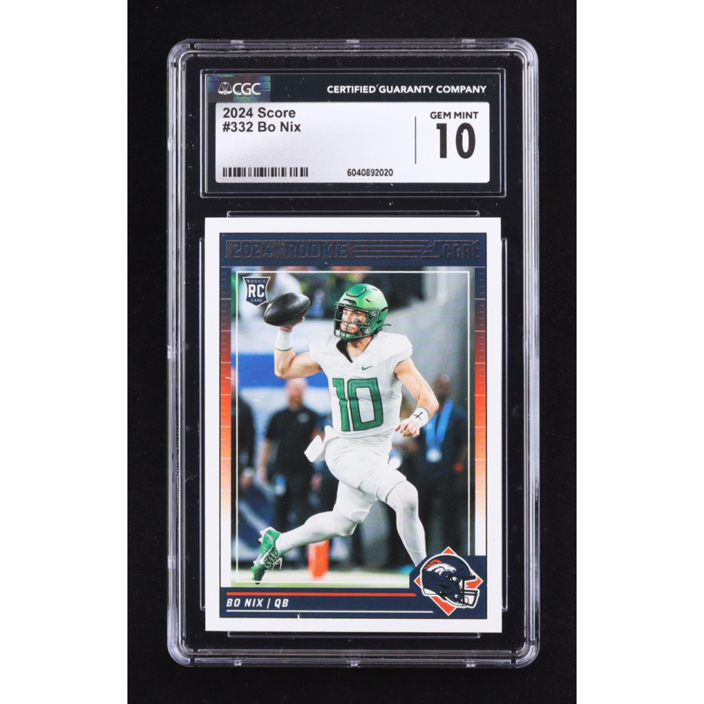 Bo Nix 2024 Score #332 RC (CGC 10) at PristineAuction.com
