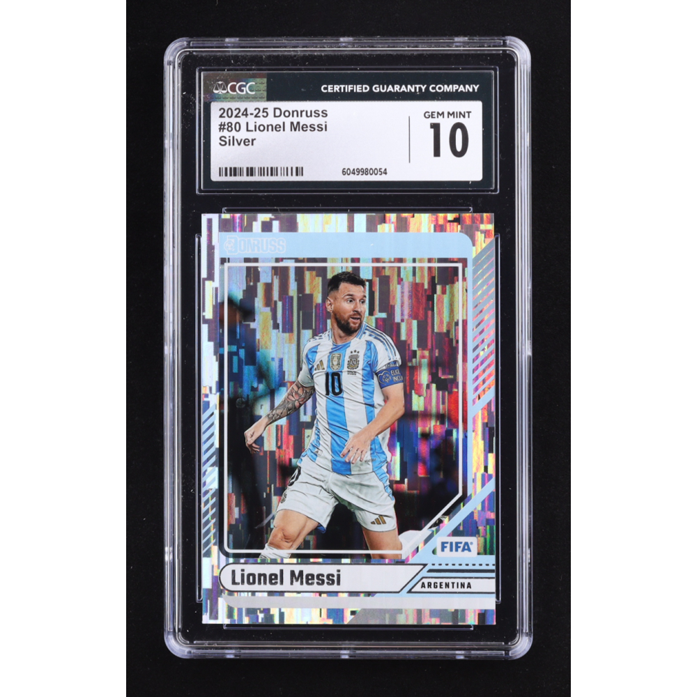 Lionel Messi 2024-25 Donruss Silver #80 (CGC 10) at PristineAuction.com