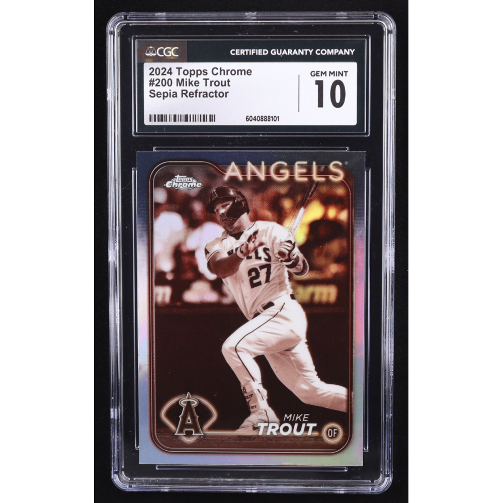 Mike Trout 2022 Topps Chrome Sepia Refractors #200 (CGC 10) at PristineAuction.com