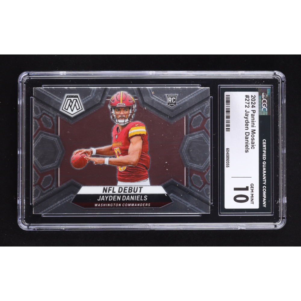 Jayden Daniels 2024 Panini Mosaic #272 DEB RC (CGC 10) at PristineAuction.com