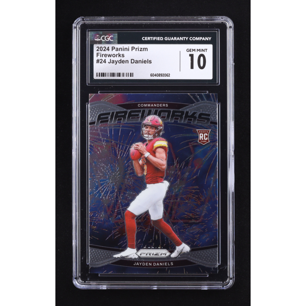 Jayden Daniels 2024 Panini Prizm Fireworks #24 RC (CGC 10) at PristineAuction.com