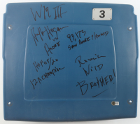 Hulk Hogan Signed Wrestlemania III Detroit Silverdome Stadium Seatback With (7) Inscriptions (Beckett) at PristineAuction.com