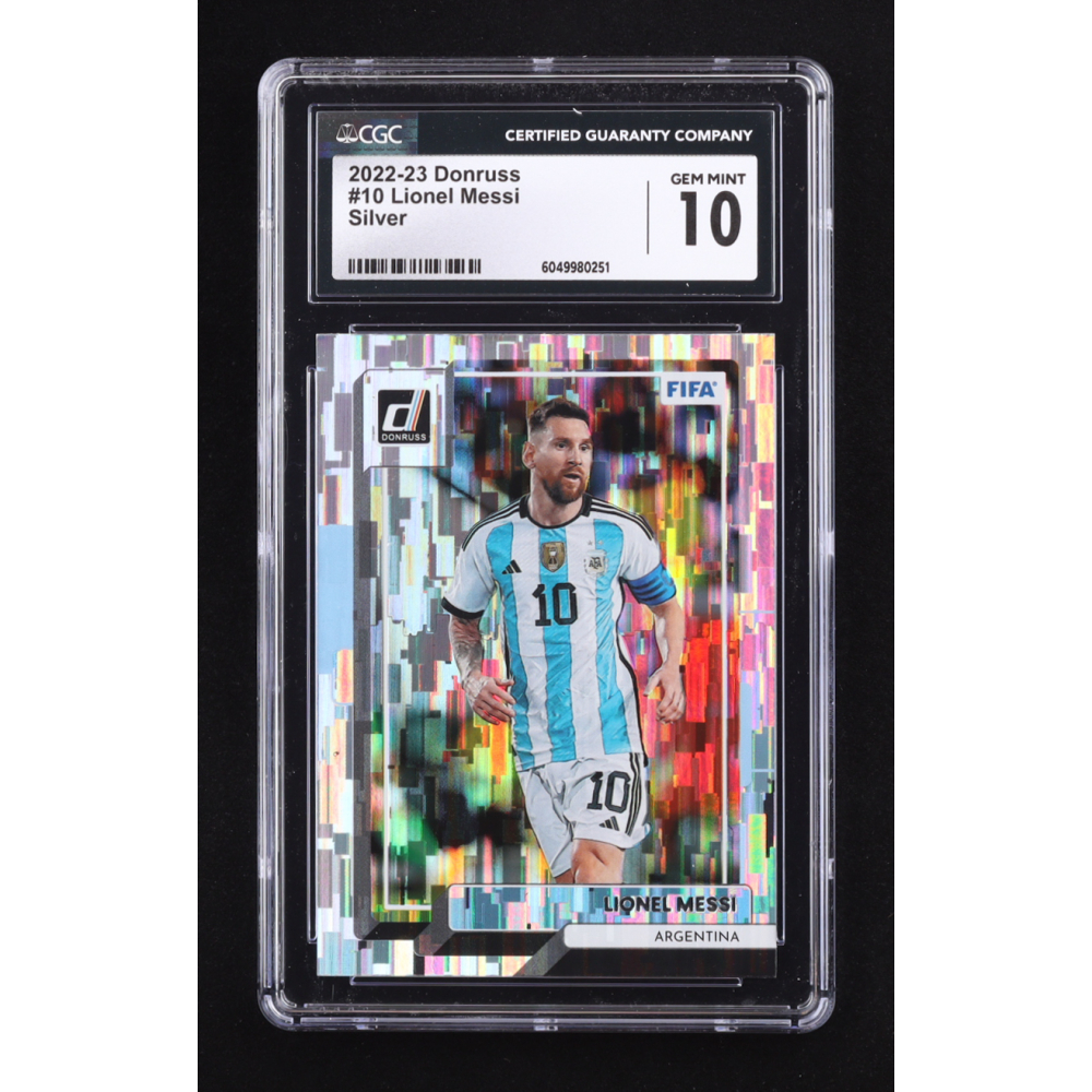 Lionel Messi 2022-23 Donruss Silver #10 (CGC 10) at PristineAuction.com