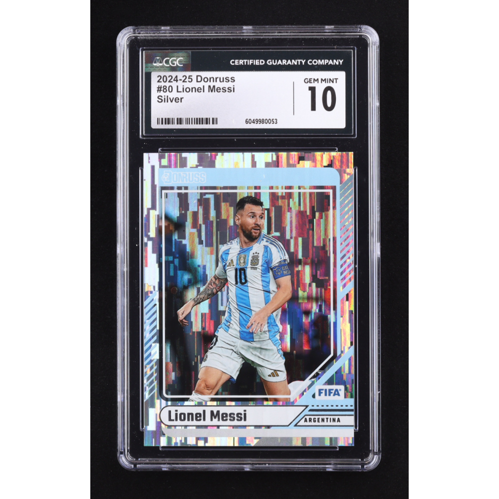 Lionel Messi 2024-25 Donruss Silver #80 (CGC 10) at PristineAuction.com