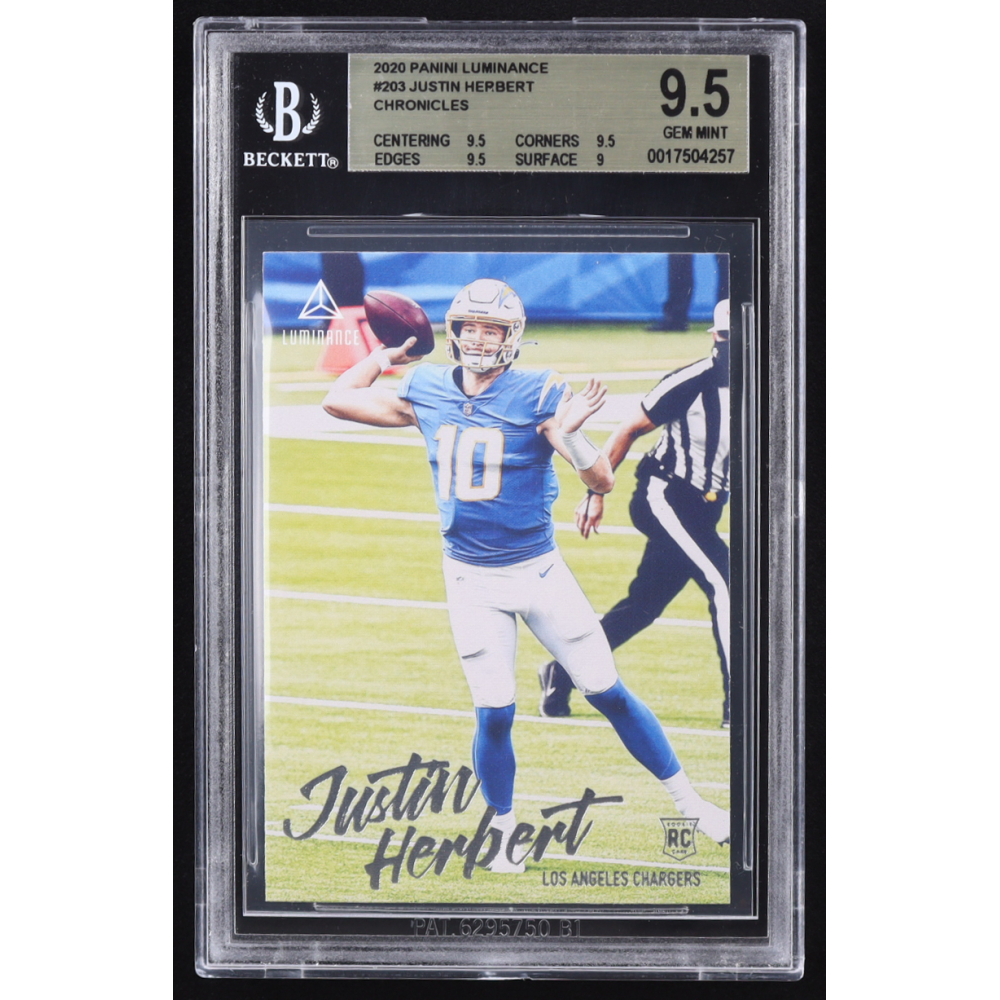 Justin Herbert 2020 Panini Luminance #203 RC / CHRONICLES (BGS 9.5) at PristineAuction.com