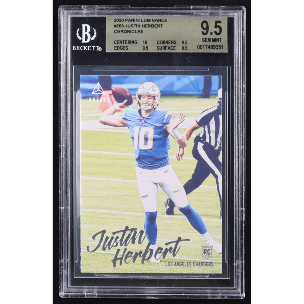 Justin Herbert 2020 Panini Luminance #203 RC / CHRONICLES (BGS 9.5) at PristineAuction.com