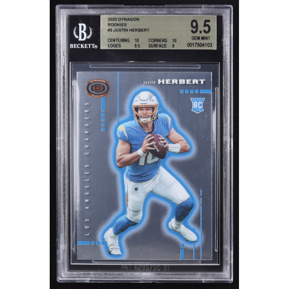 Justin Herbert 2020 Dynagon Rookies #3 RC (BGS 9.5) at PristineAuction.com Justin Herbert 2020 Dynagon Rookies #3 RC (BGS 9.5) at PristineAuction.com