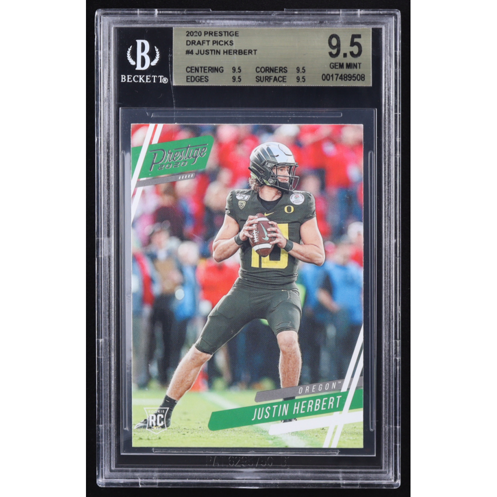 Justin Herbert 2020 Prestige Draft Picks #4 RC (BGS 9.5) at PristineAuction.com