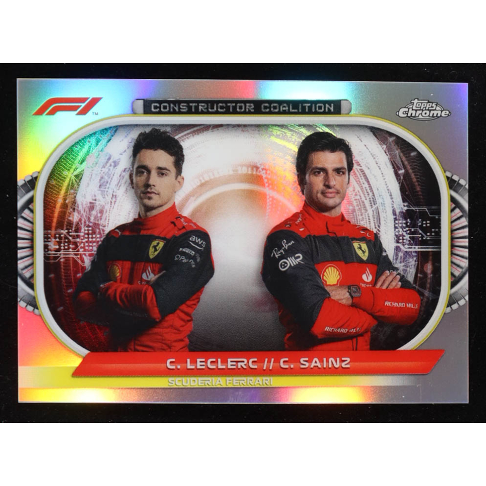 Carlos Sainz / Charles Leclerc 2022 Topps Chrome Formula 1 Constructors Coalition #CCSF at PristineAuction.com