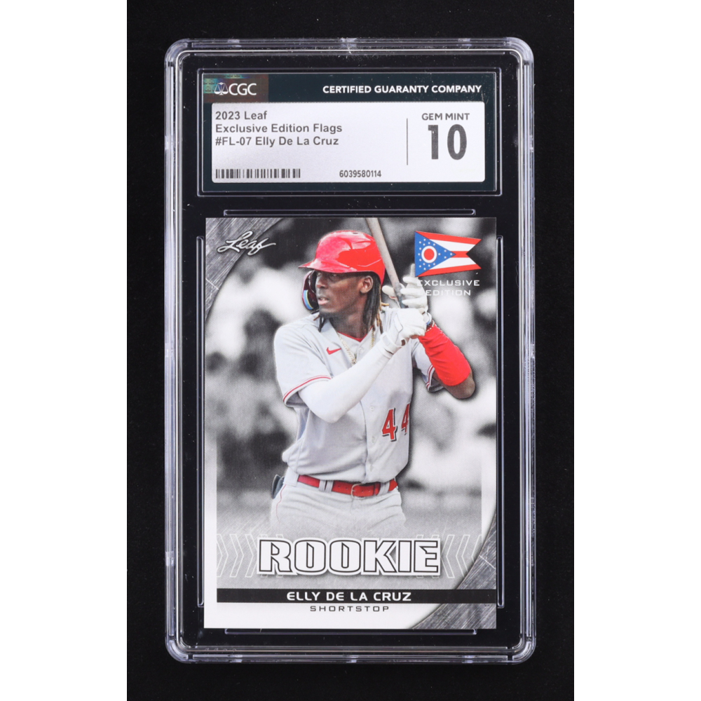 Elly De La Cruz 2023 Leaf Special Release Rookie Exclusive Flag #FL07 RC (CGC 10) at PristineAuction.com