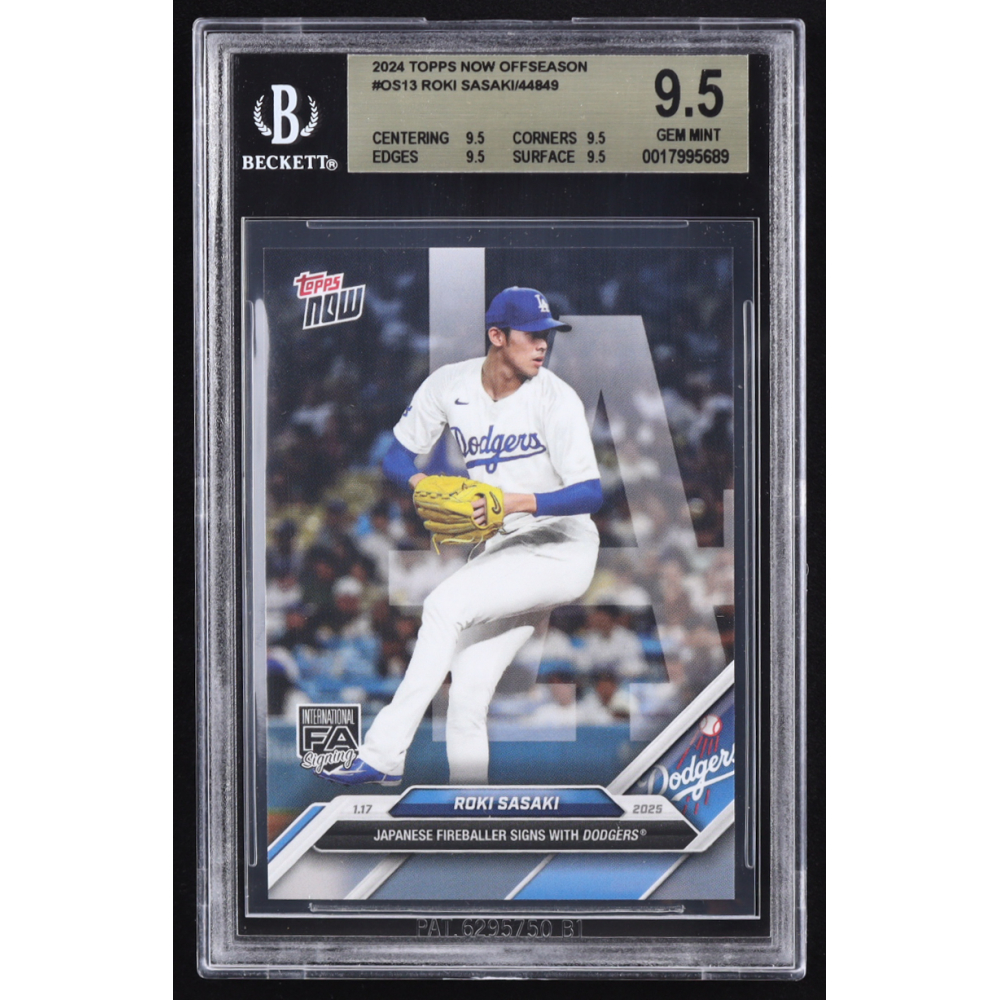 Roki Sasaki 2024 Topps Now Off-Season #13 RC (BGS 9.5) at PristineAuction.com