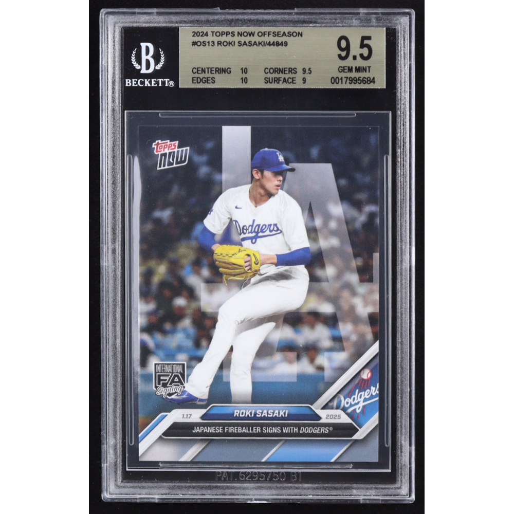 Roki Sasaki 2024 Topps Now Off-Season #13 RC (BGS 9.5) at PristineAuction.com
