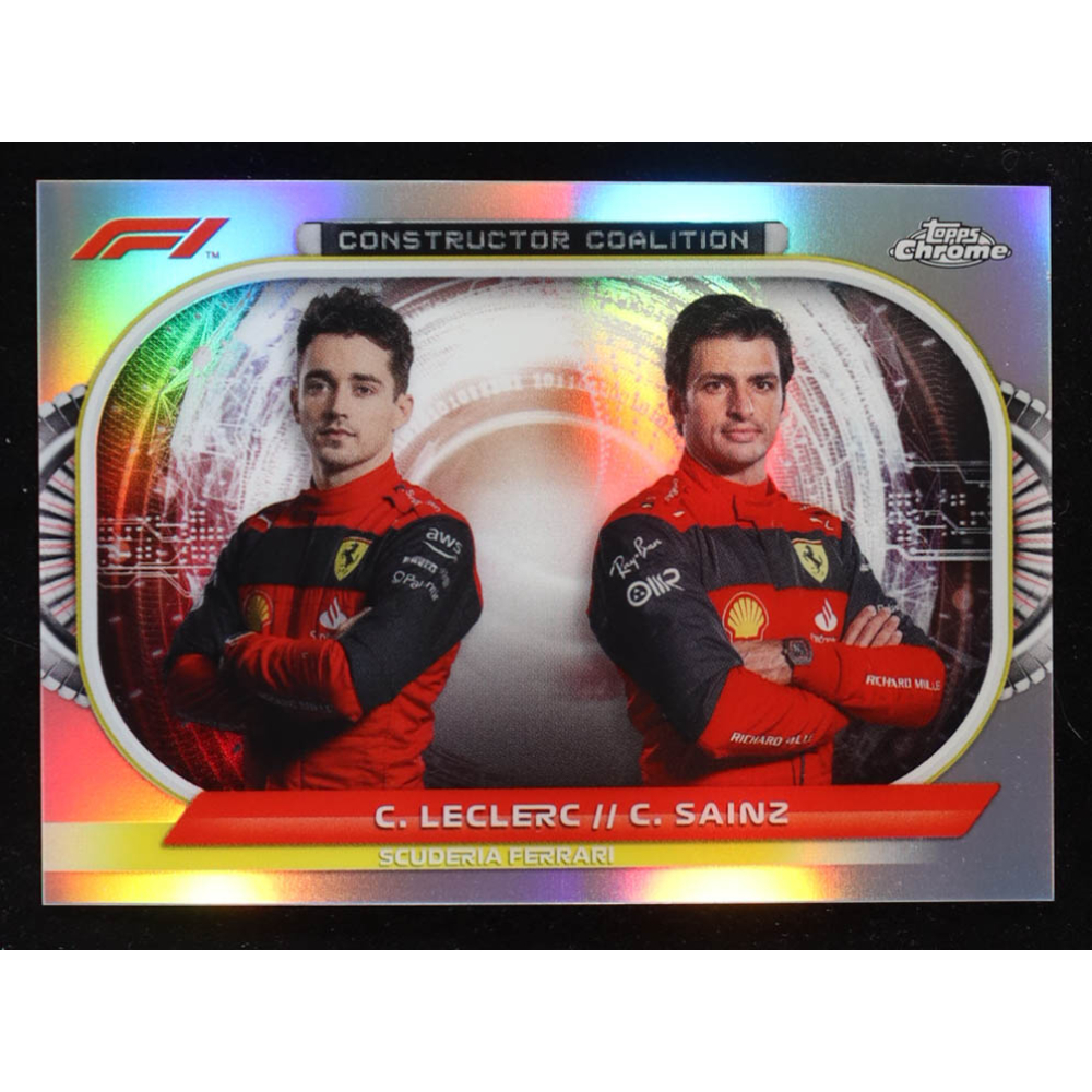 Carlos Sainz / Charles Leclerc 2022 Topps Chrome Formula 1 Constructors Coalition #CCSF at PristineAuction.com