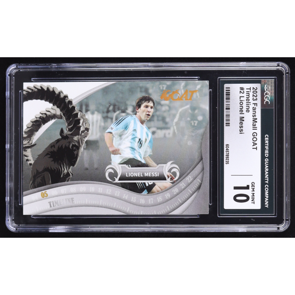 Lionel Messi 2023 FansMall GOAT Timeline #2 Chinese (CGC 10) at PristineAuction.com