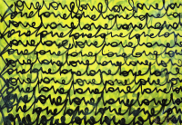 “Yellow Voices” 30x42 2025 Original Painting on Rolled Canvas by Tadas Zaicikas | TedyZet (Zaicikas) at PristineAuction.com