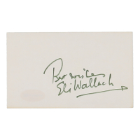 Eli Wallach Signed Index Card Inscribed "Best Wishes" (ACOA) at PristineAuction.com