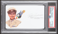 Robert Cardenas Signed 3x5 Cut with Portrait WWII Test Pilot (PSA) at PristineAuction.com