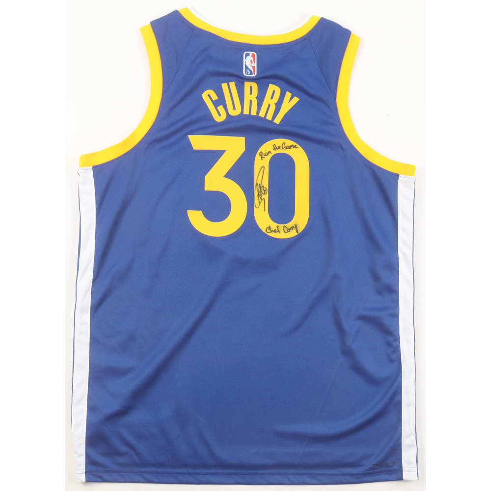 Stephen Curry Signed Warriors Nike Authentic Jersey Inscribed "Ruin The Game" & "Chef Curry" (JSA & Curry) at PristineAuction.com