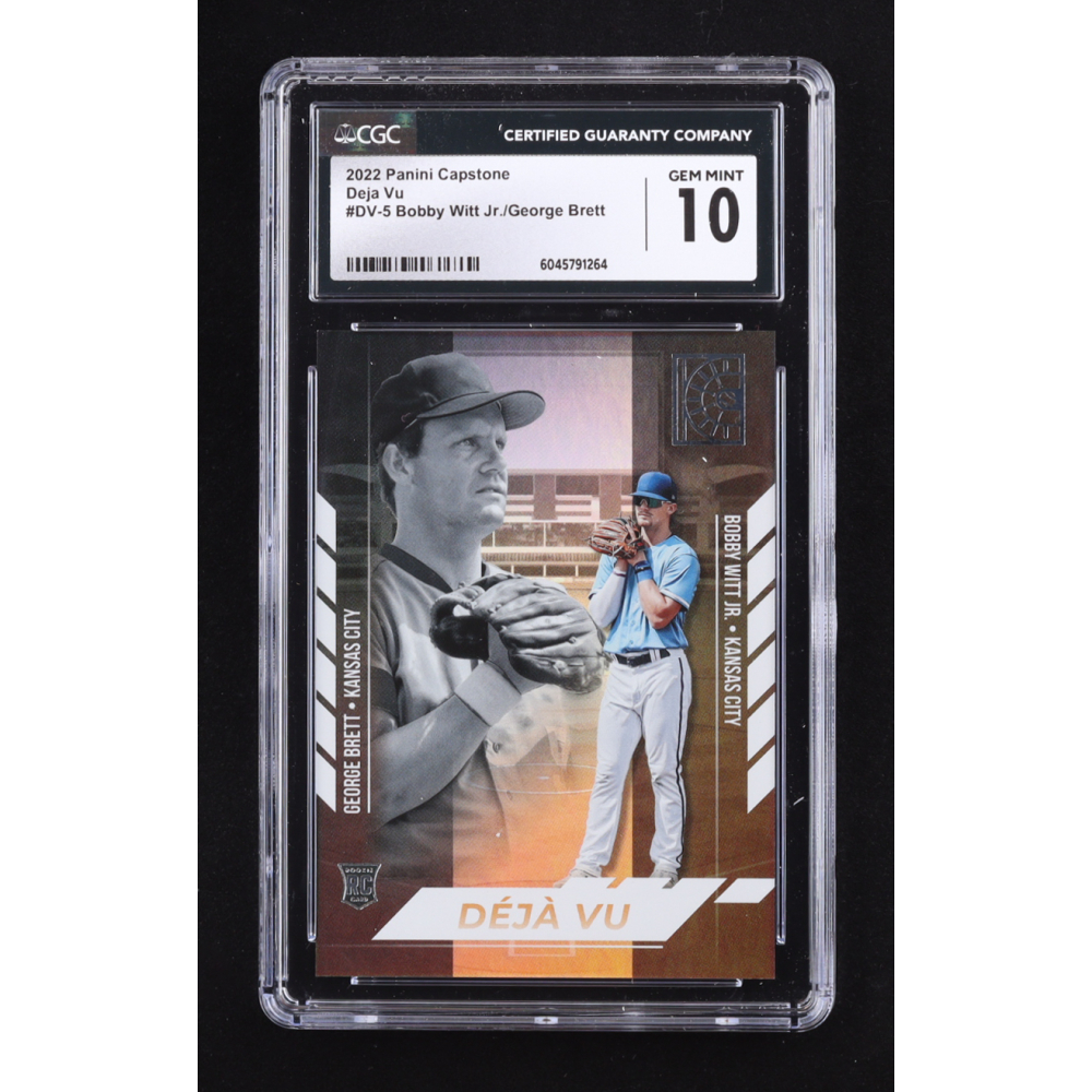 Bobby Witt Jr. RC / George Brett 2022 Panini Capstone Deja Vu #5 (CGC 10) at PristineAuction.com