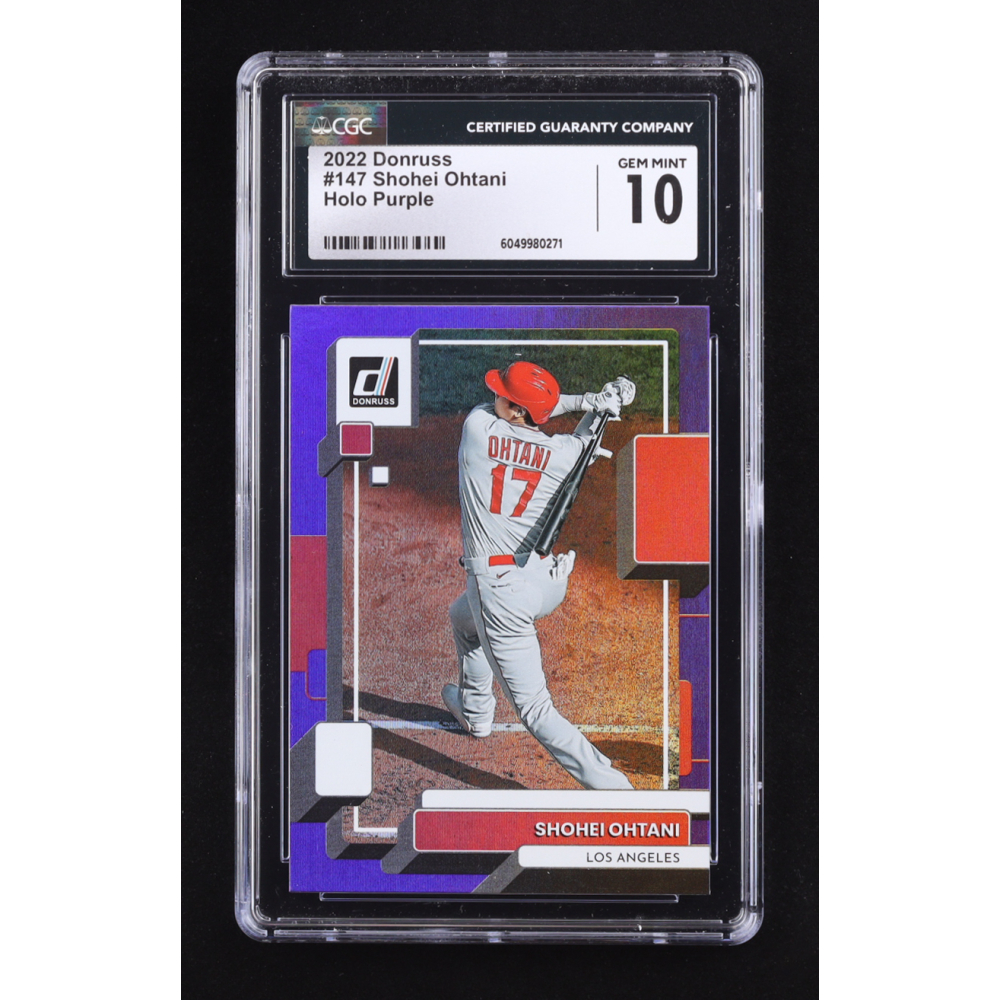 Shohei Ohtani 2022 Donruss Holo Purple #147 (CGC 10) at PristineAuction.com