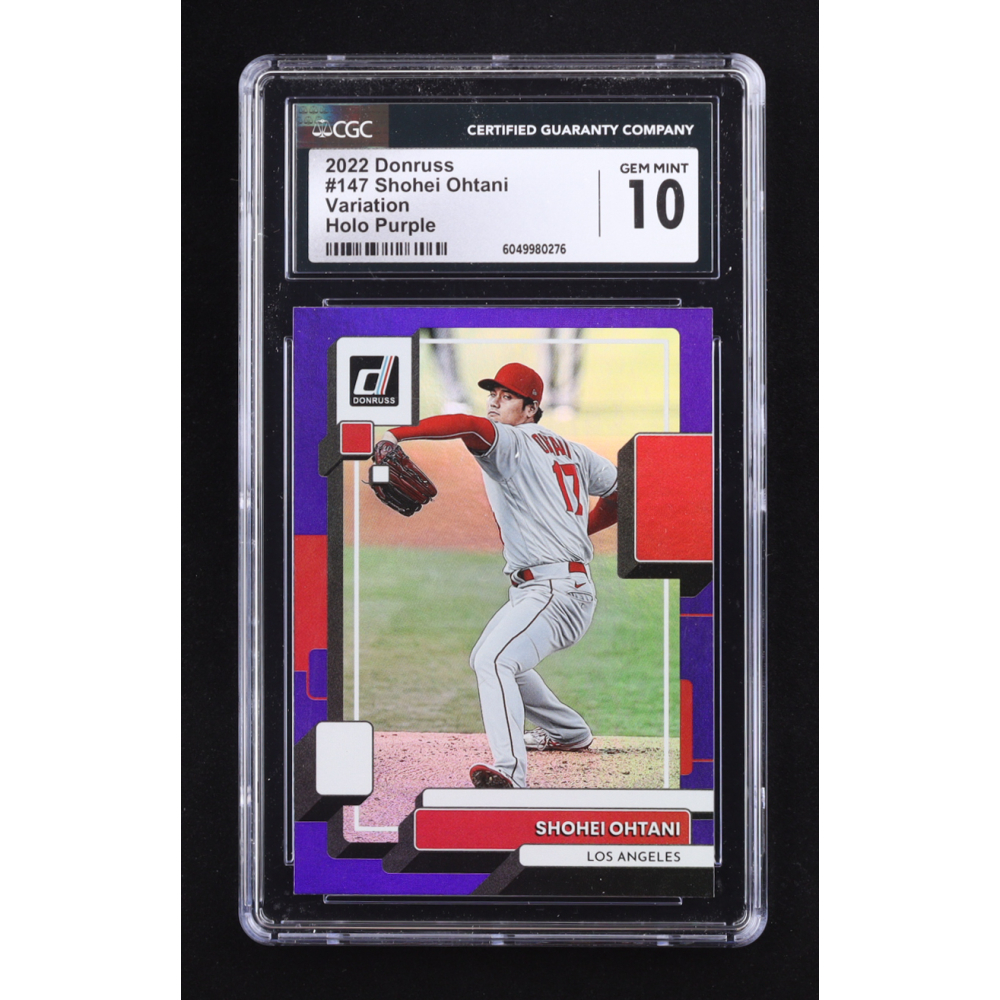 Shohei Ohtani 2022 Donruss Variations Holo Purple #147 (CGC 10) at PristineAuction.com