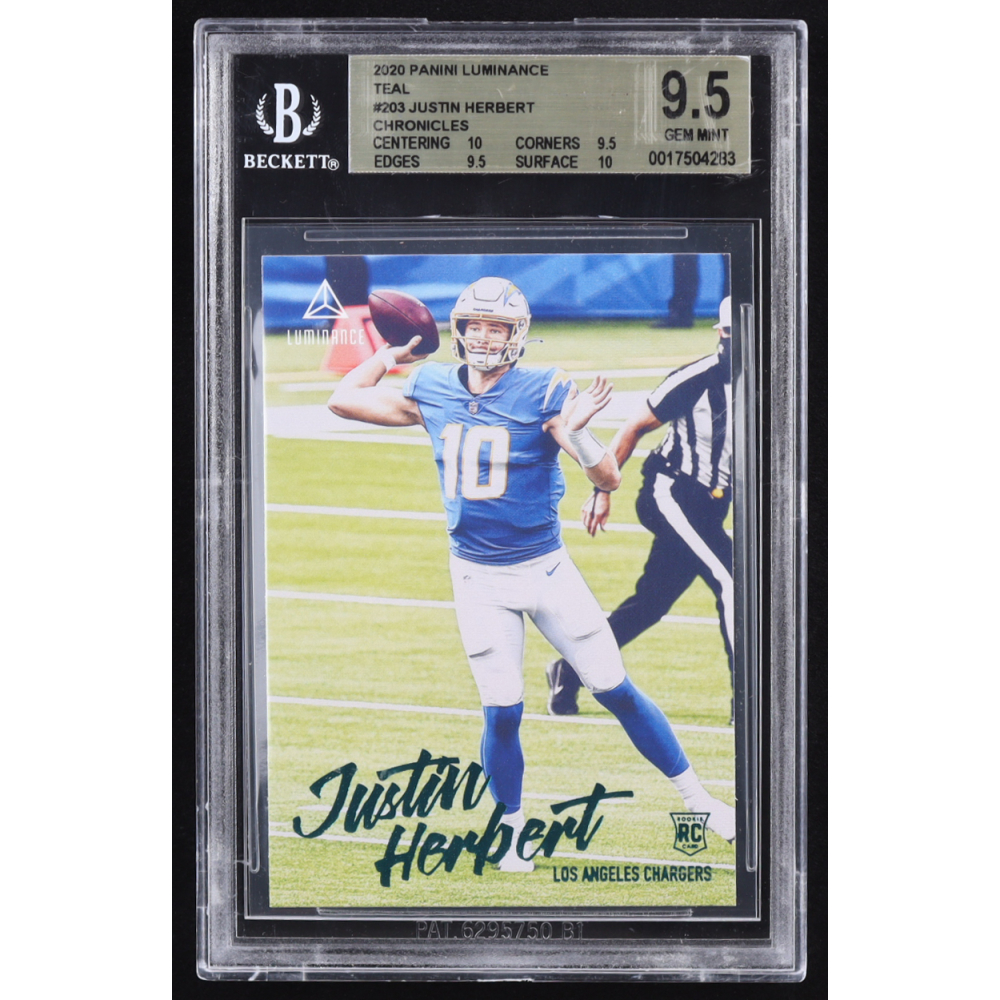 Justin Herbert 2020 Panini Luminance Teal #203 Chronicles RC (BGS 9.5) at PristineAuction.com