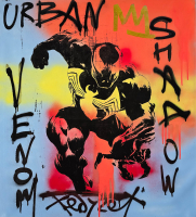 “Urban Venom Shadow” 28x30 2025 Original Painting on Rolled Canvas by Tadas Zaicikas | TedyZet (Zaicikas) at PristineAuction.com