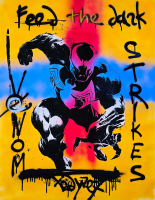 “Venom Strikes” 28x30 2025 Original Painting on Rolled Canvas by Tadas Zaicikas | TedyZet (Zaicikas) at PristineAuction.com