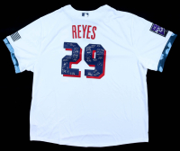 2021 National League All-Star Nike Authentic Reyes Jersey Signed by (34) with Manny Machado, Kris Bryant, Juan Soto, Fernando Tatis Jr. (Beckett) at PristineAuction.com