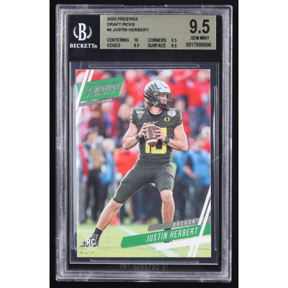 Justin Herbert 2020 Prestige Draft Picks #4 RC (BGS 9.5) at PristineAuction.com
