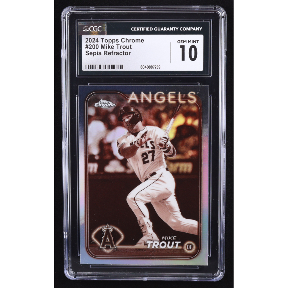 Mike Trout 2022 Topps Chrome Sepia Refractors #200 (CGC 10) at PristineAuction.com