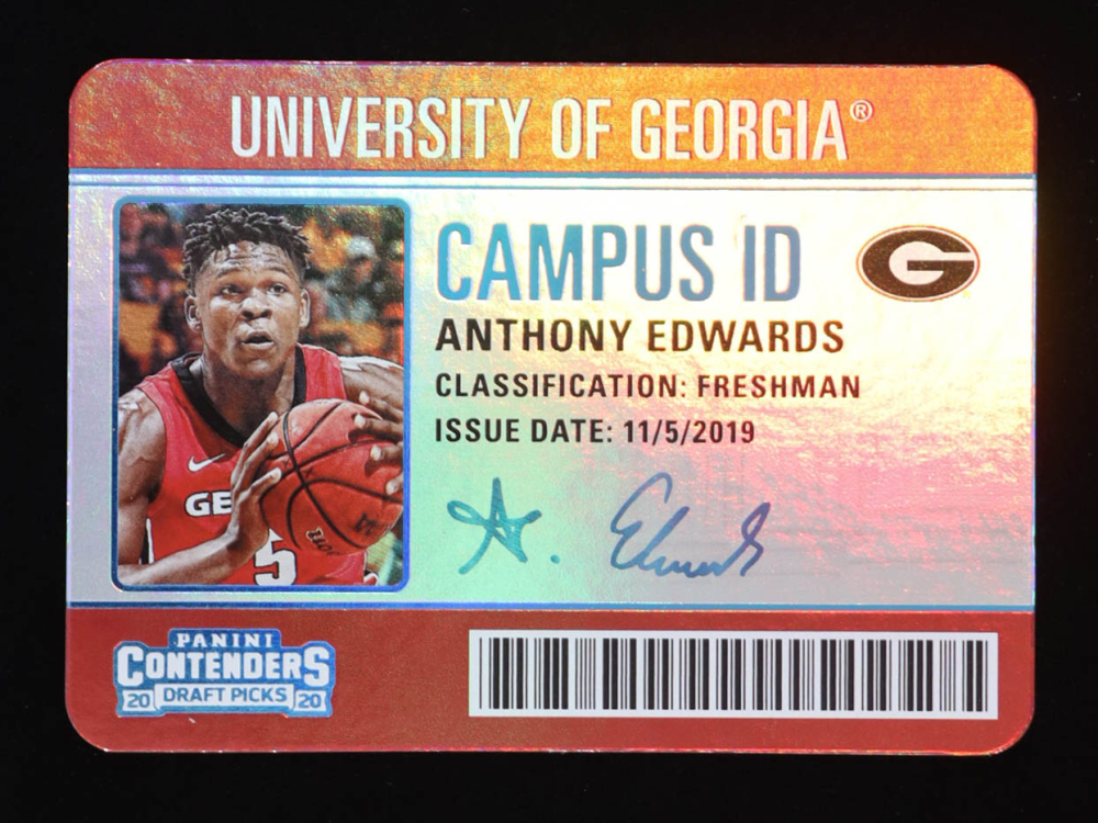 Anthony Edwards 2020-21 Panini Contenders Draft Picks Campus ID #2 RC