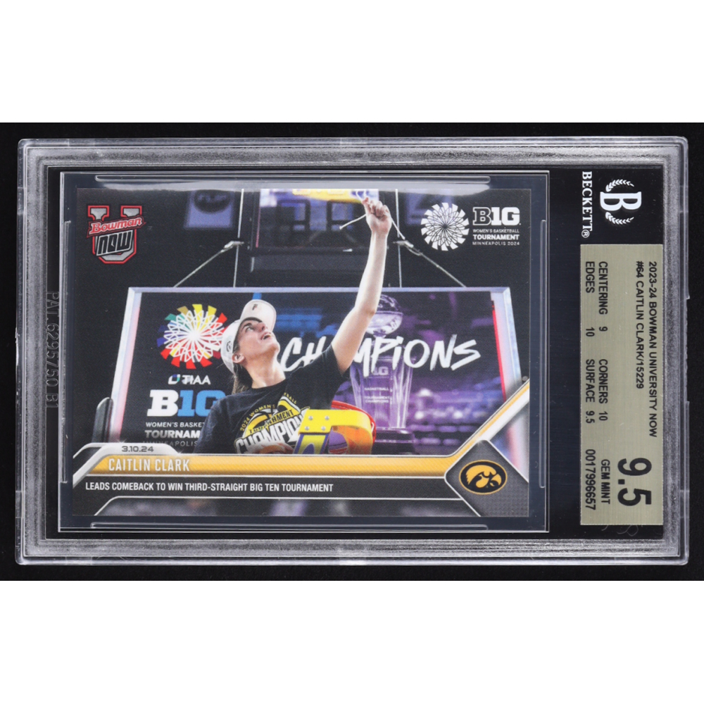 Caitlin Clark 2023-24 Bowman University Now #64 RC (BGS 9.5) at PristineAuction.com