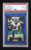 D'Andre Swift 2023 Panini Prizm Prizms Blue Shimmer #237 #4/25 (PSA 10) at PristineAuction.com
