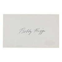 Bobby Riggs Signed Index Card (ACOA) at PristineAuction.com