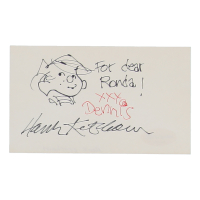 Hank Ketcham Signed Index Card Inscribed "Dennis" "XXX" (ACOA) at PristineAuction.com