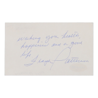 Floyd Patterson Signed Index Card Inscribed "Wishing you health, happiness and a good life" (ACOA) at PristineAuction.com