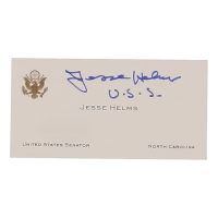 Jesse Helms Signed Senator Card Inscribed "U.S.S" (ACOA) at PristineAuction.com
