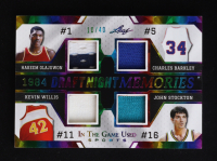 Hakeem Olajuwon / Charles Barkley / Kevin Willis / John Stockton 2024 Leaf ITG Used Sports 1984 Draft Night Memories Rainbow Crystal #DNM12 #10/40 at PristineAuction.com