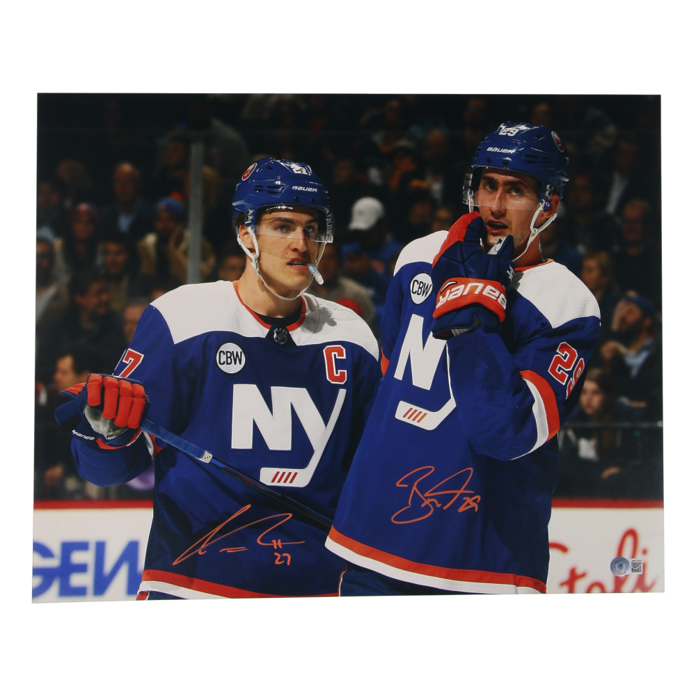 Anders Lee & Brock Nelson Signed Islanders 16x20 Photo (Beckett) at PristineAuction.com