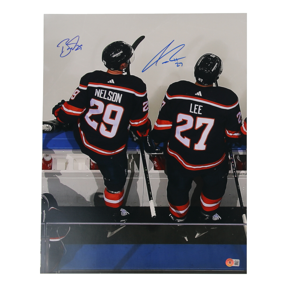 Anders Lee & Brock Nelson Signed Islanders 16x20 Photo (Beckett) at PristineAuction.com