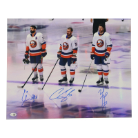 Cal Clutterbuck, Matt Martin & Casey Cizikas Signed Islanders 16x20 Photo (JSA) at PristineAuction.com